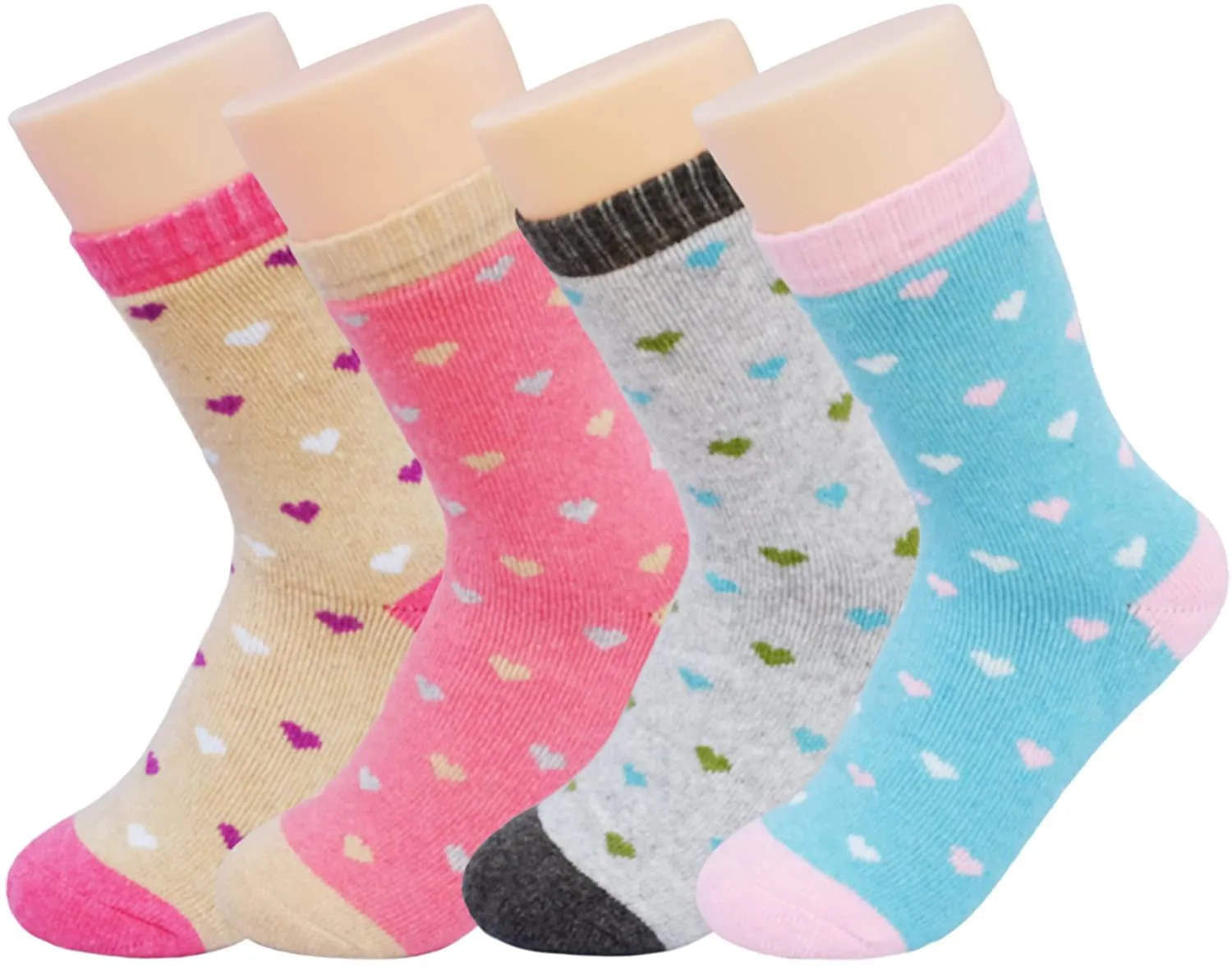 JOYCA & Co. 3-5 Pairs Womens Multicolor Fashion Warm Wool Cotton Thick Winter Crew Socks