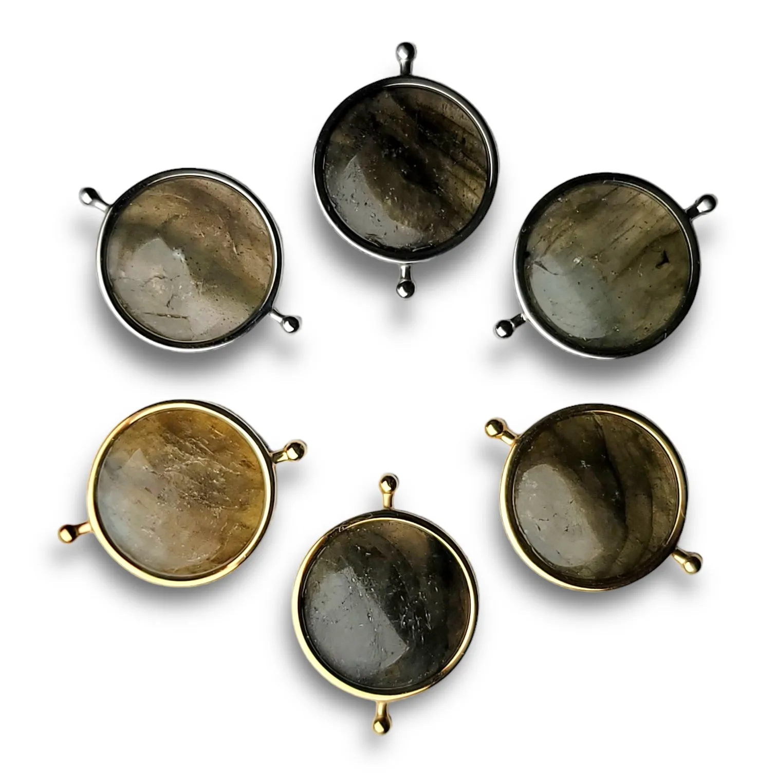 Labradorite Round Crystal Element (standard grade – no labradorescence/flash)