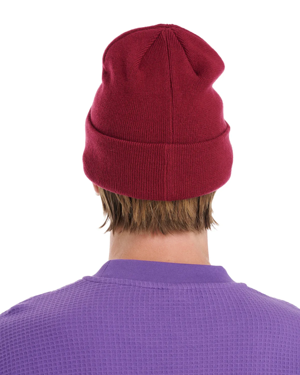 Logo Head Wool Beanie - Burgundy