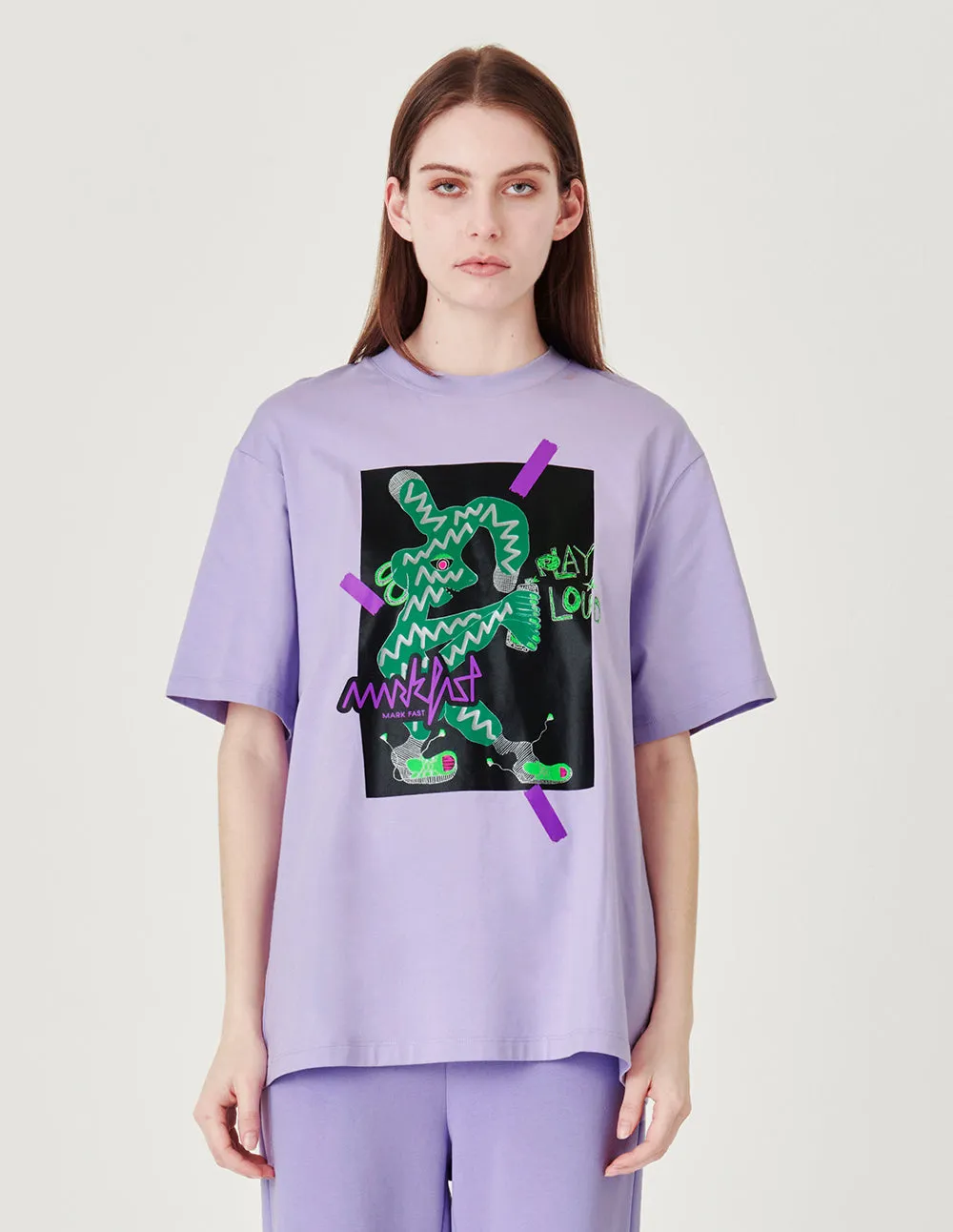 MARK FAST Round neck graffiti top