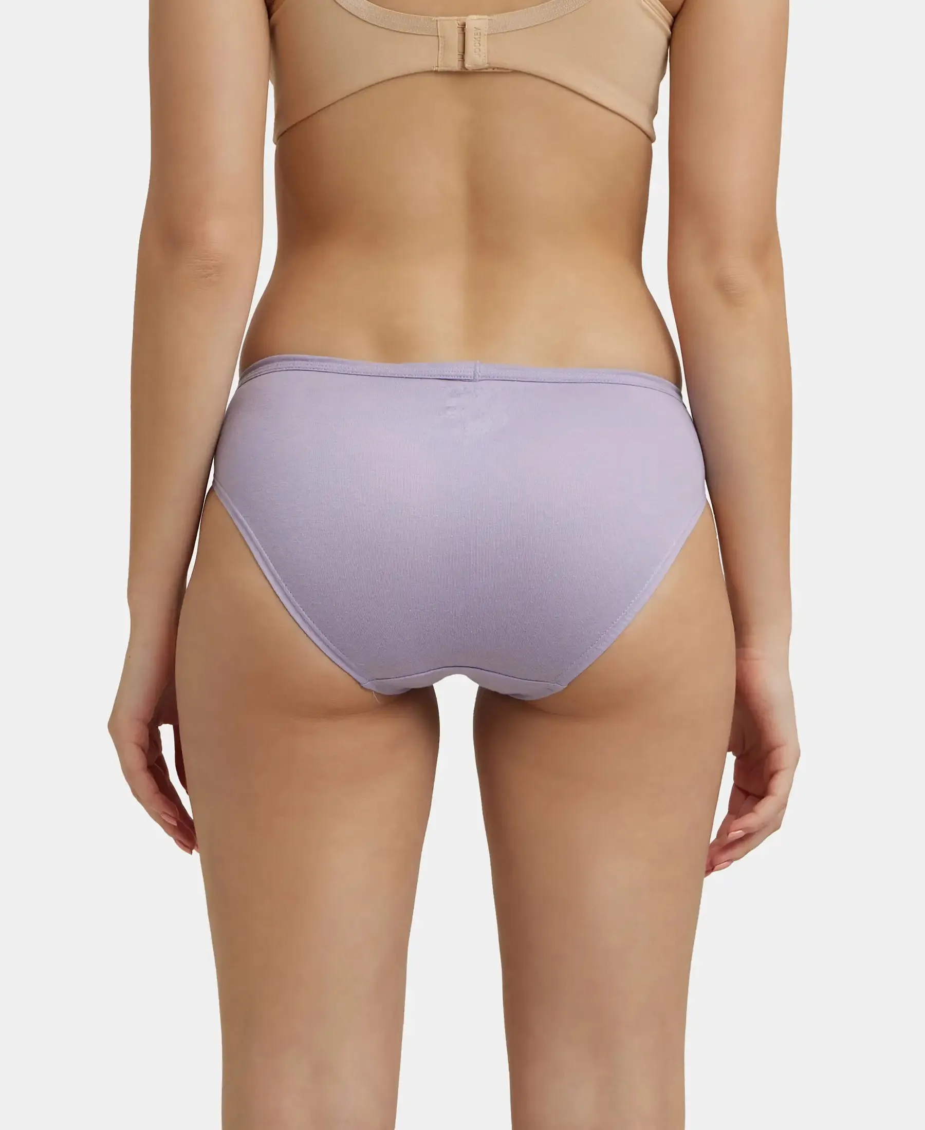 Medium Coverage Super Combed Cotton Bikini With Concealed Waistband and StayFresh Treatment - Light Assorted (Pack of 3)