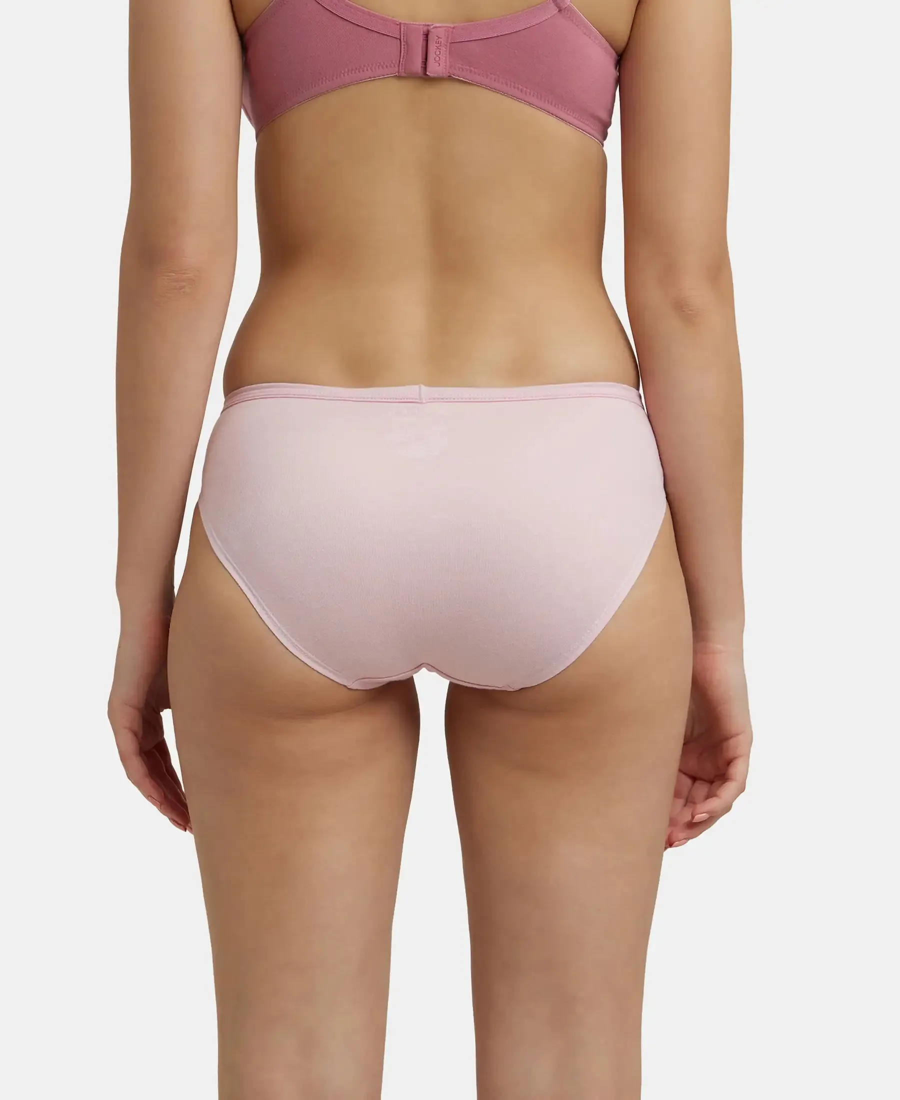 Medium Coverage Super Combed Cotton Bikini With Concealed Waistband and StayFresh Treatment - Light Assorted (Pack of 3)