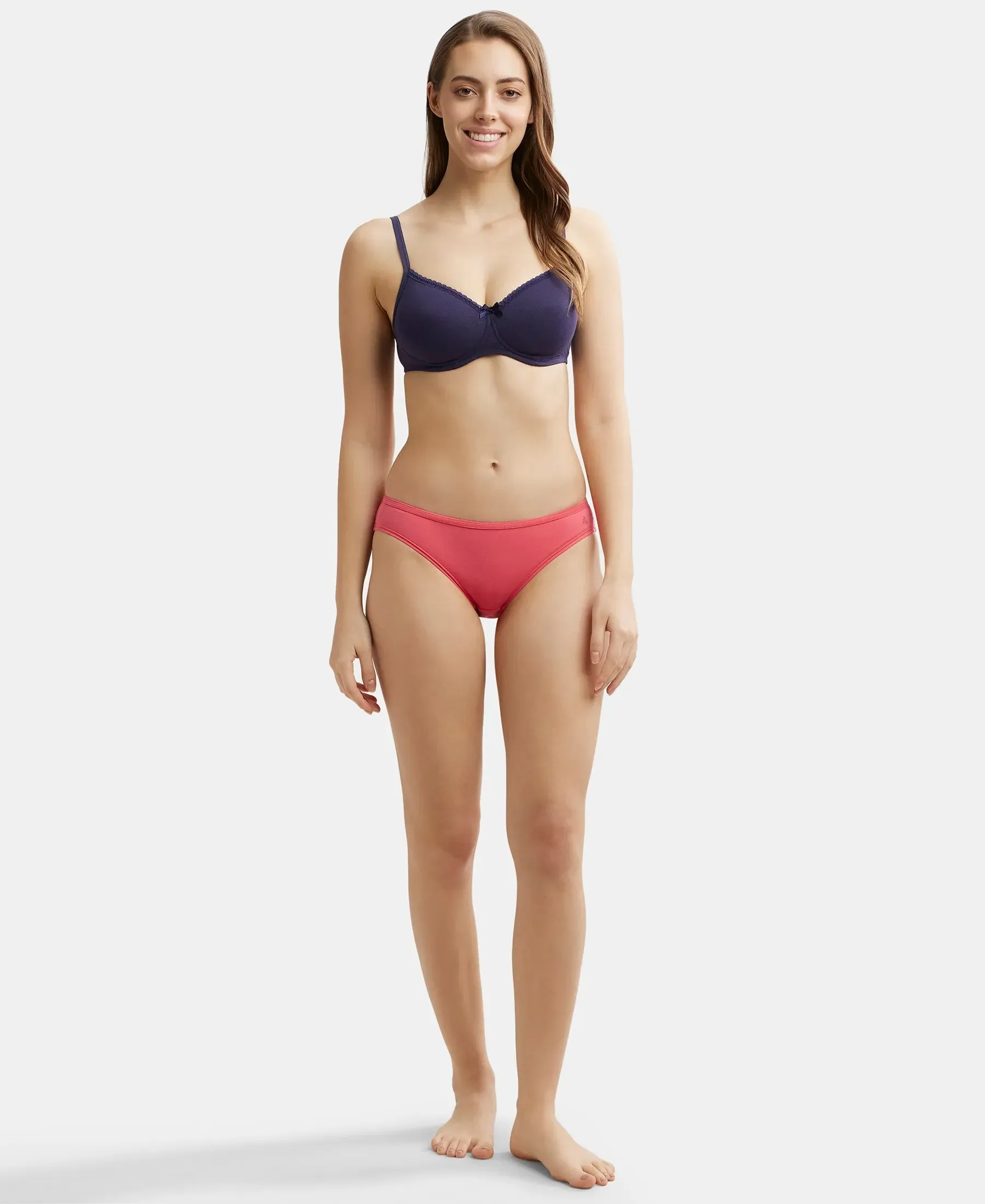 Medium Coverage Super Combed Cotton Elastane Stretch Bikini With Concealed Waistband and StayFresh Treatment - Assorted (Pack of 3)