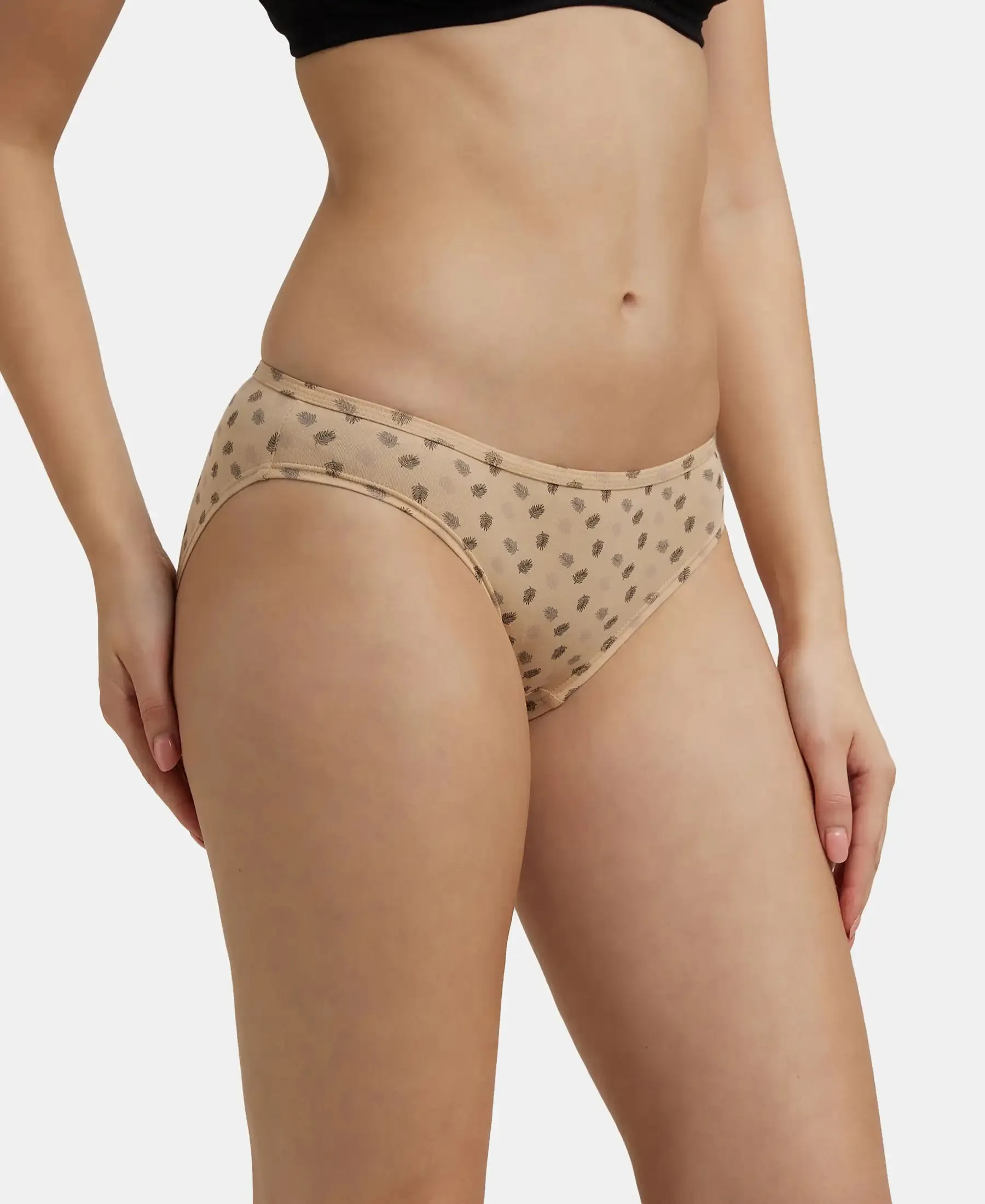 Medium Coverage Super Combed Cotton Elastane Stretch Bikini With Concealed Waistband and StayFresh Treatment - Assorted Prints (Pack of 2)