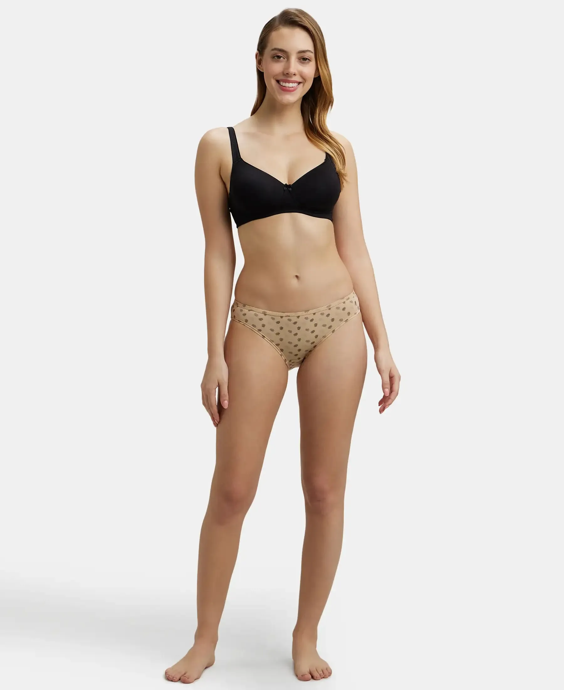 Medium Coverage Super Combed Cotton Elastane Stretch Bikini With Concealed Waistband and StayFresh Treatment - Assorted Prints (Pack of 2)