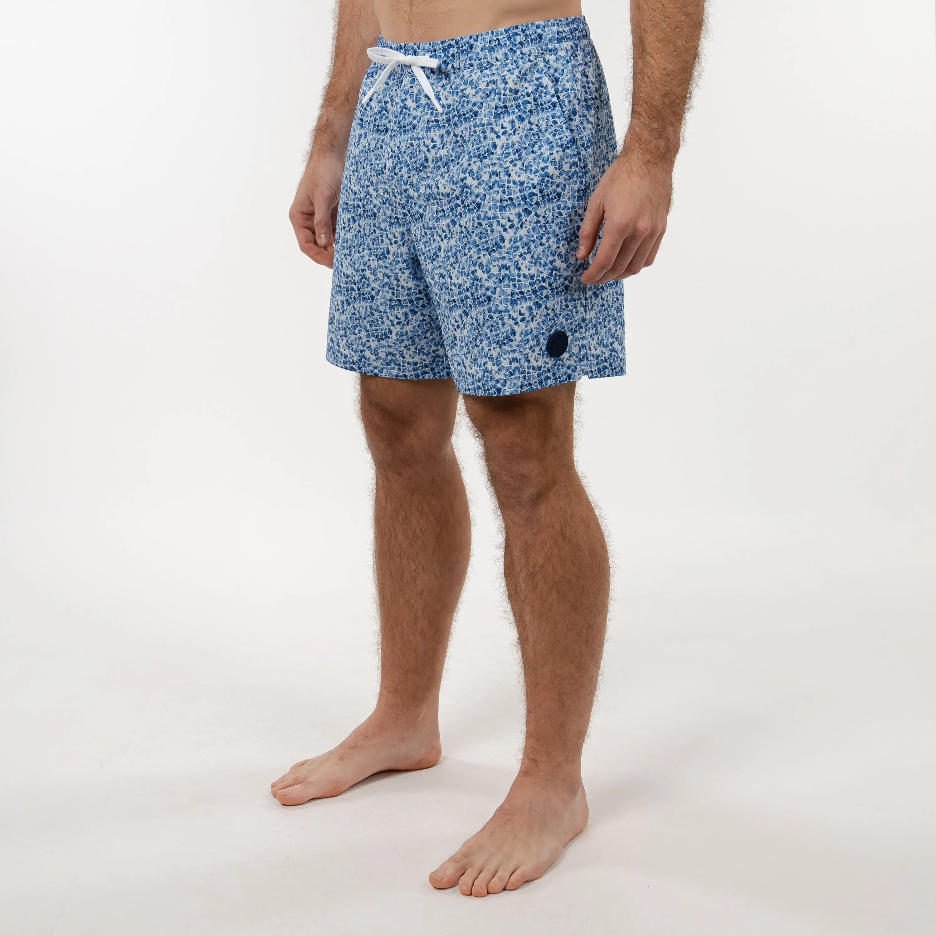 Medley Swim Trunk | The Pool Camo - White/Shoal Blue