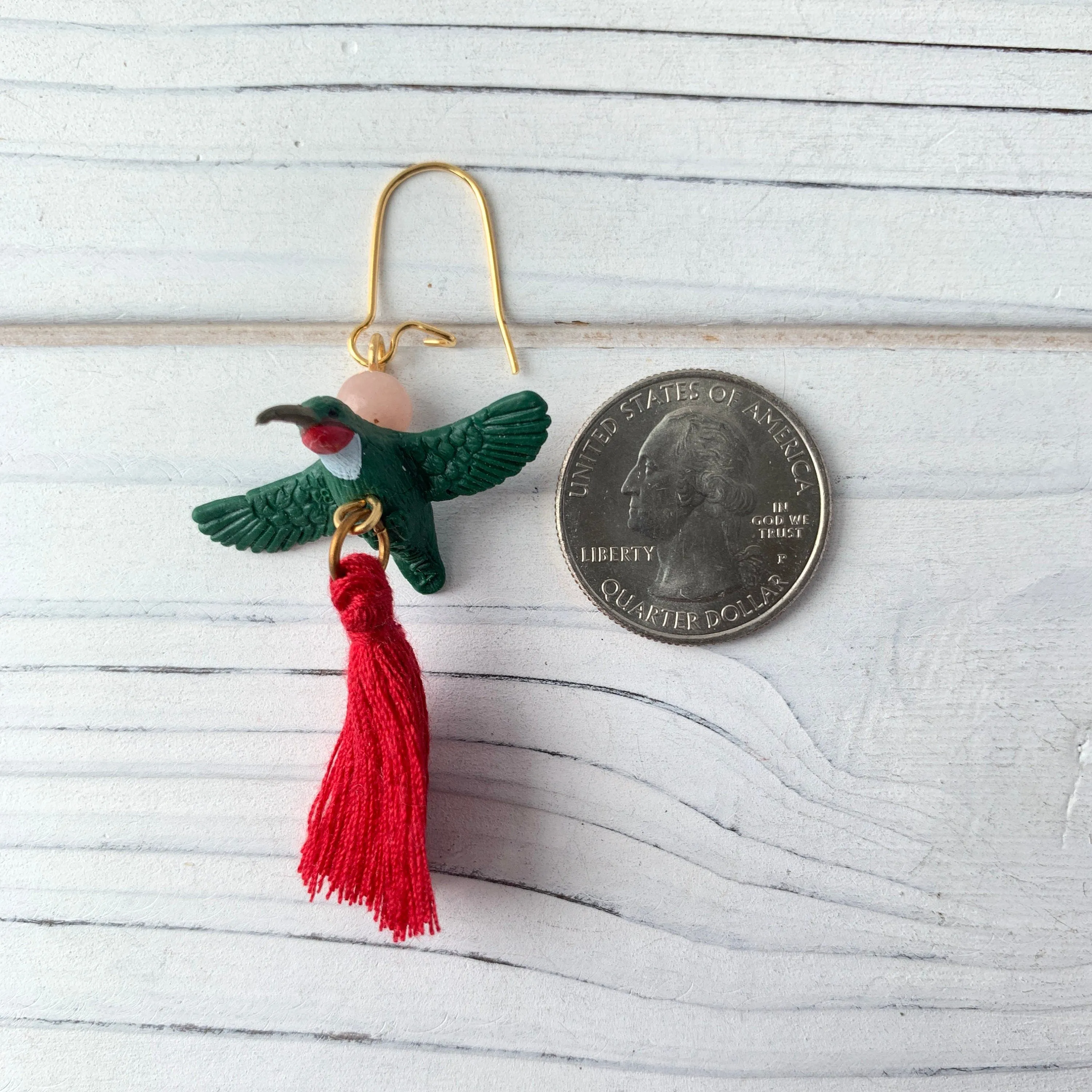 Mini Hummingbird Tassel Earrings