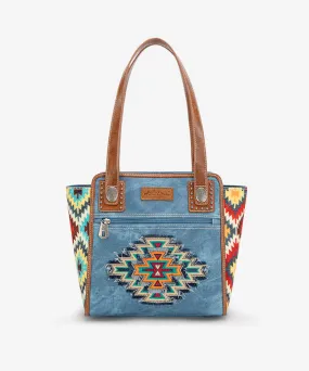 Montana West Embroidered Aztec Denim Tote