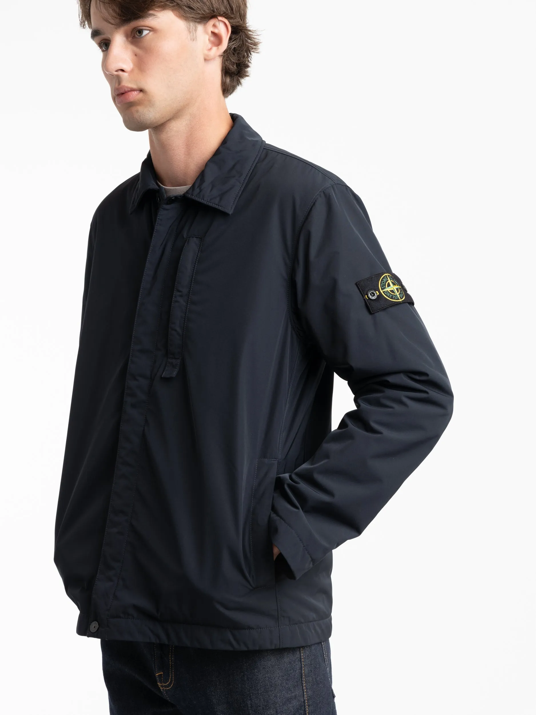 Navy Micro Twill PrimaLoft® Hooded Jacket