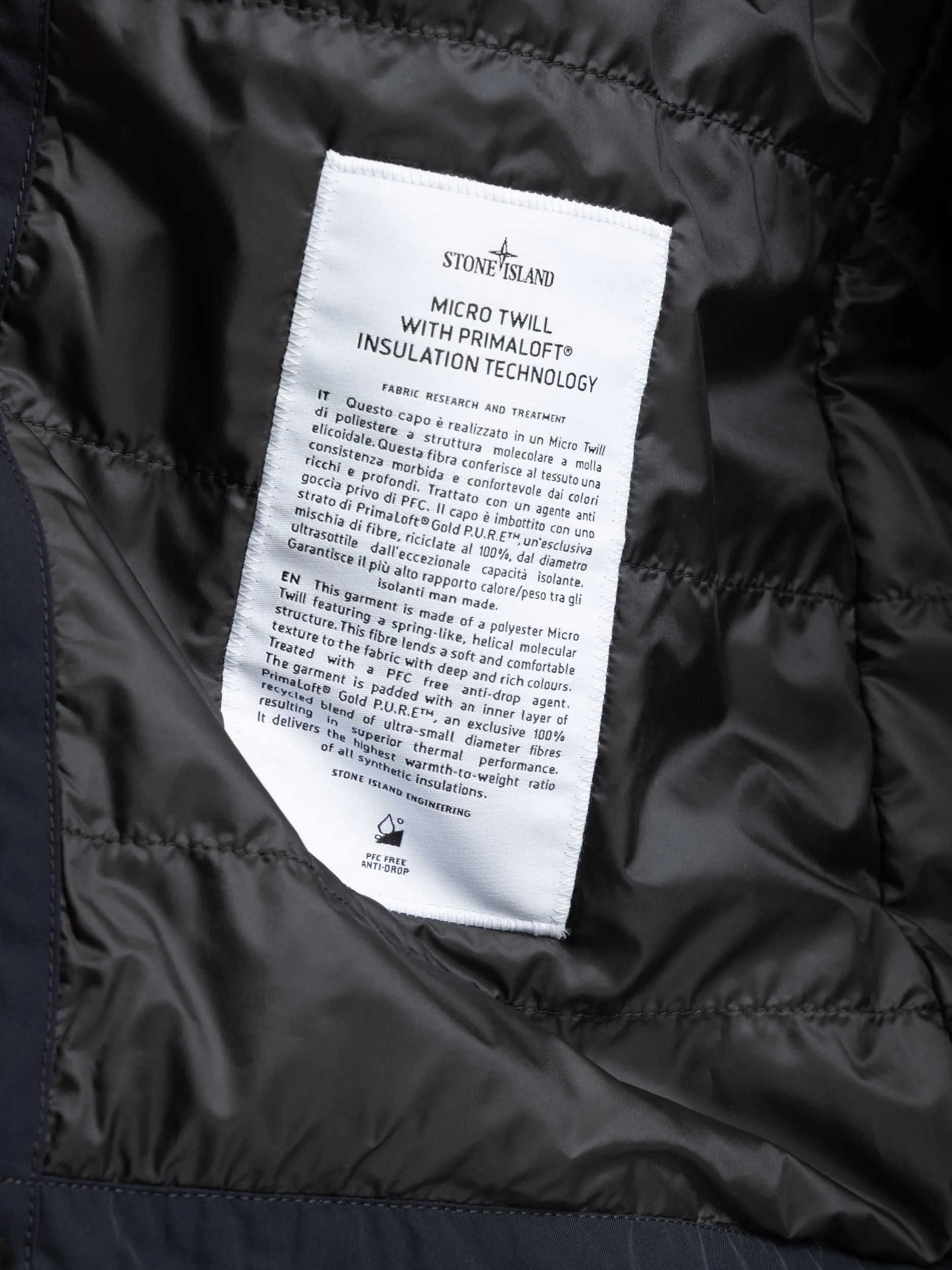 Navy Micro Twill PrimaLoft® Hooded Jacket