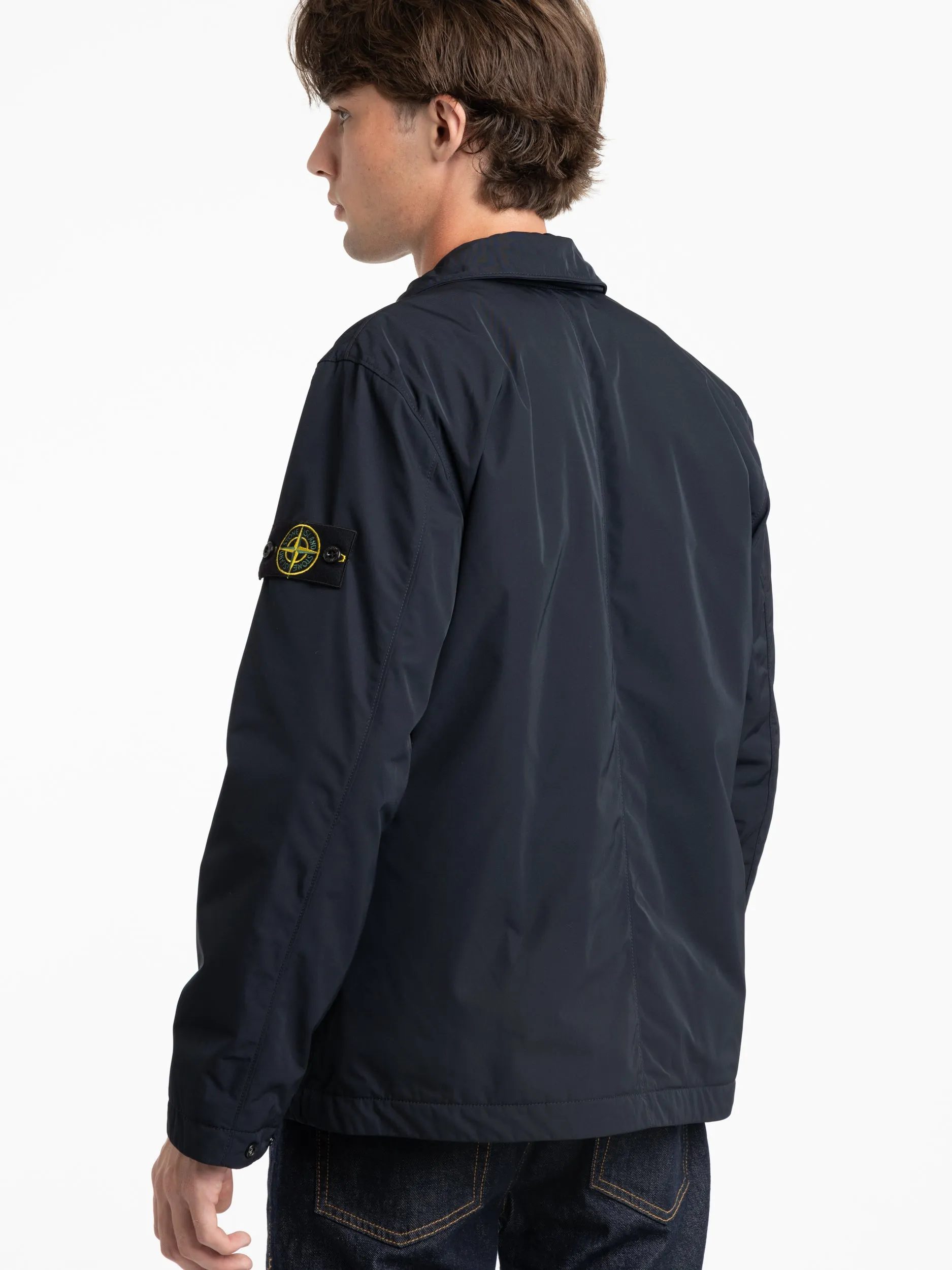 Navy Micro Twill PrimaLoft® Hooded Jacket