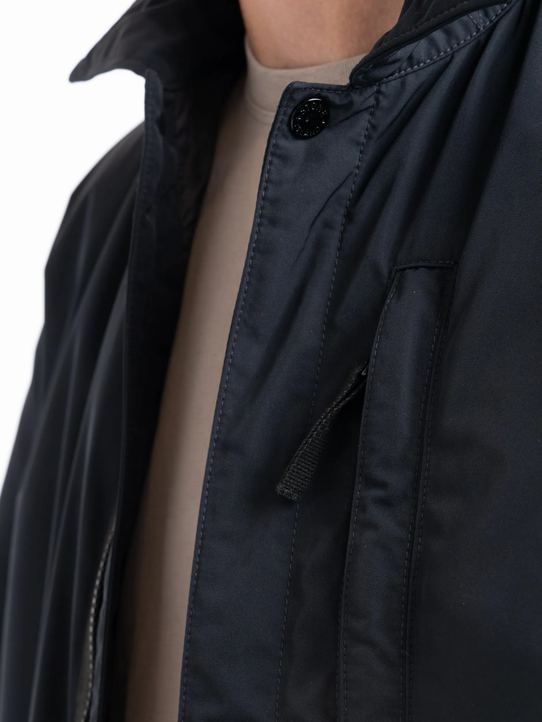 Navy Micro Twill PrimaLoft® Hooded Jacket