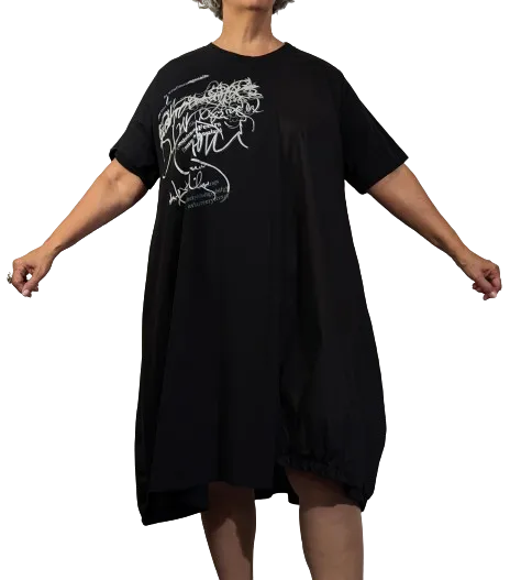 Paolo Tricot, MD53113 Graffiti Dress, Black