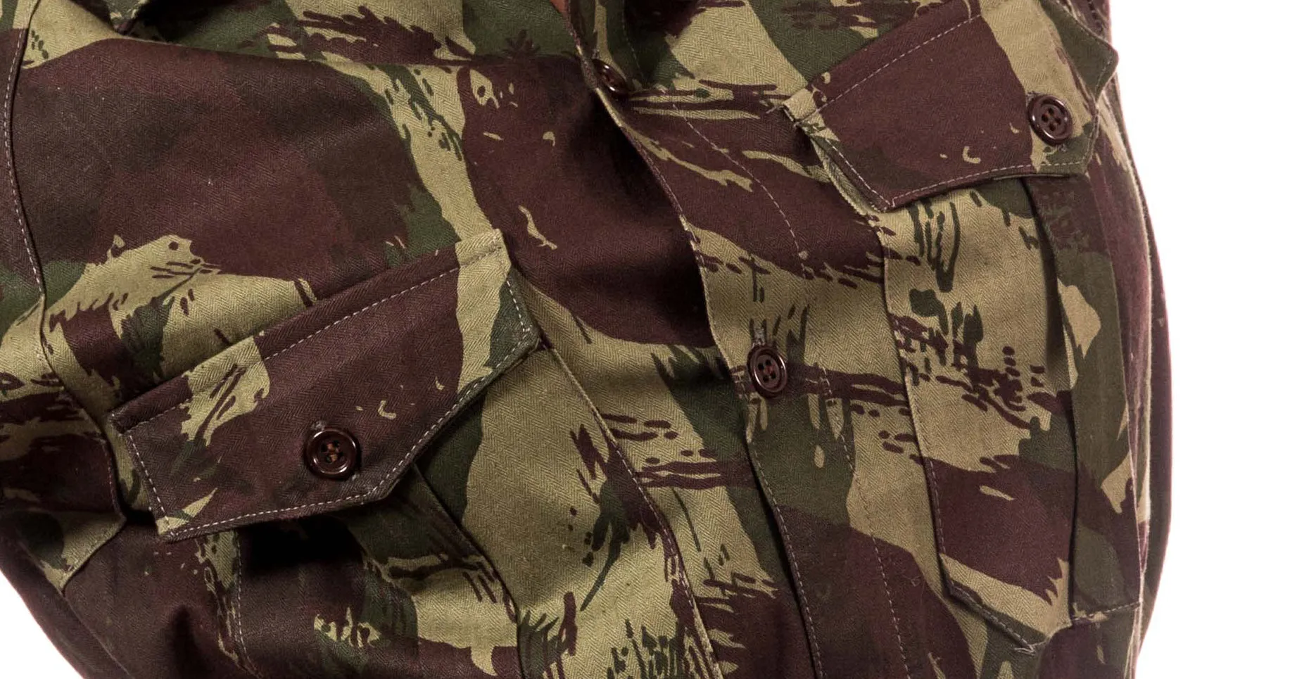 Portugese Herringbone Twill Cotton Jungle Camo Summer Shirt