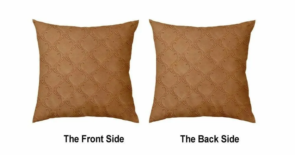 "Lushomes 4-Pack Car Cushion Pillows Set in Beige - Neck, Back, and Seat Rest with Embossed Leatherlike Fabric"