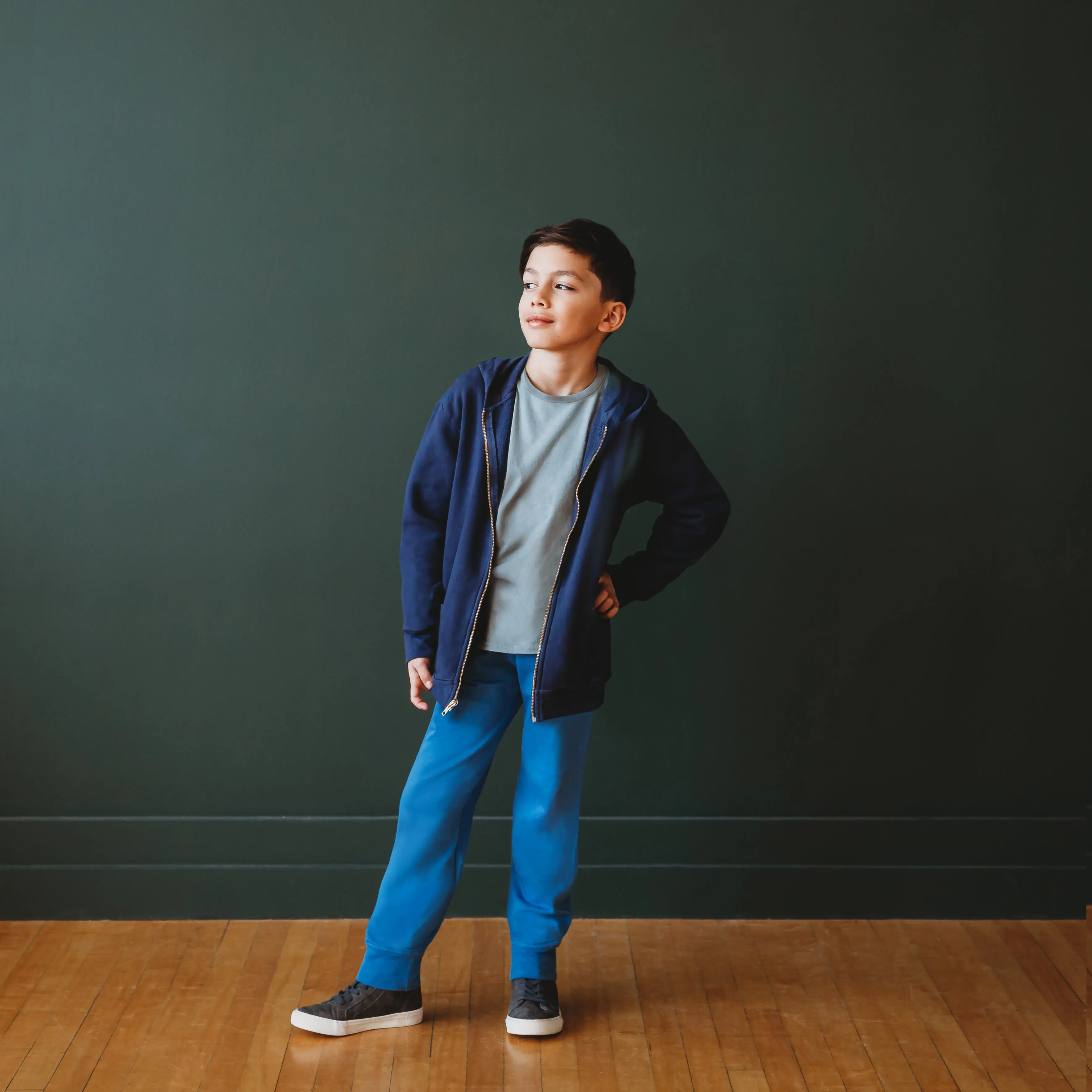 Soft & Cozy 100% Cotton Fleece Zip Hoodie with Inner Pockets | Elf Green