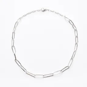 Sterling Silver Elongated Rectangle Link Chain