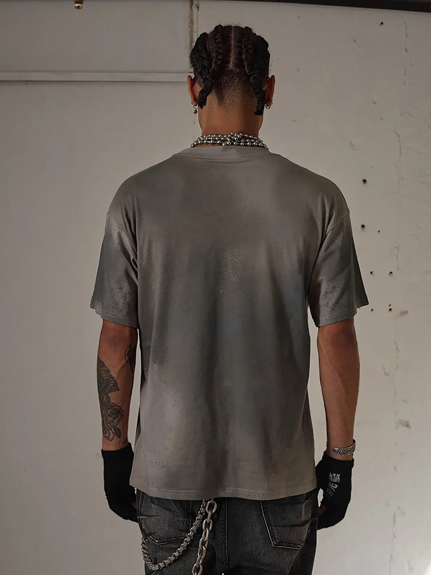 Thesupermade Graffiti Meteor Hammer Spray-painted T-shirt - 2111