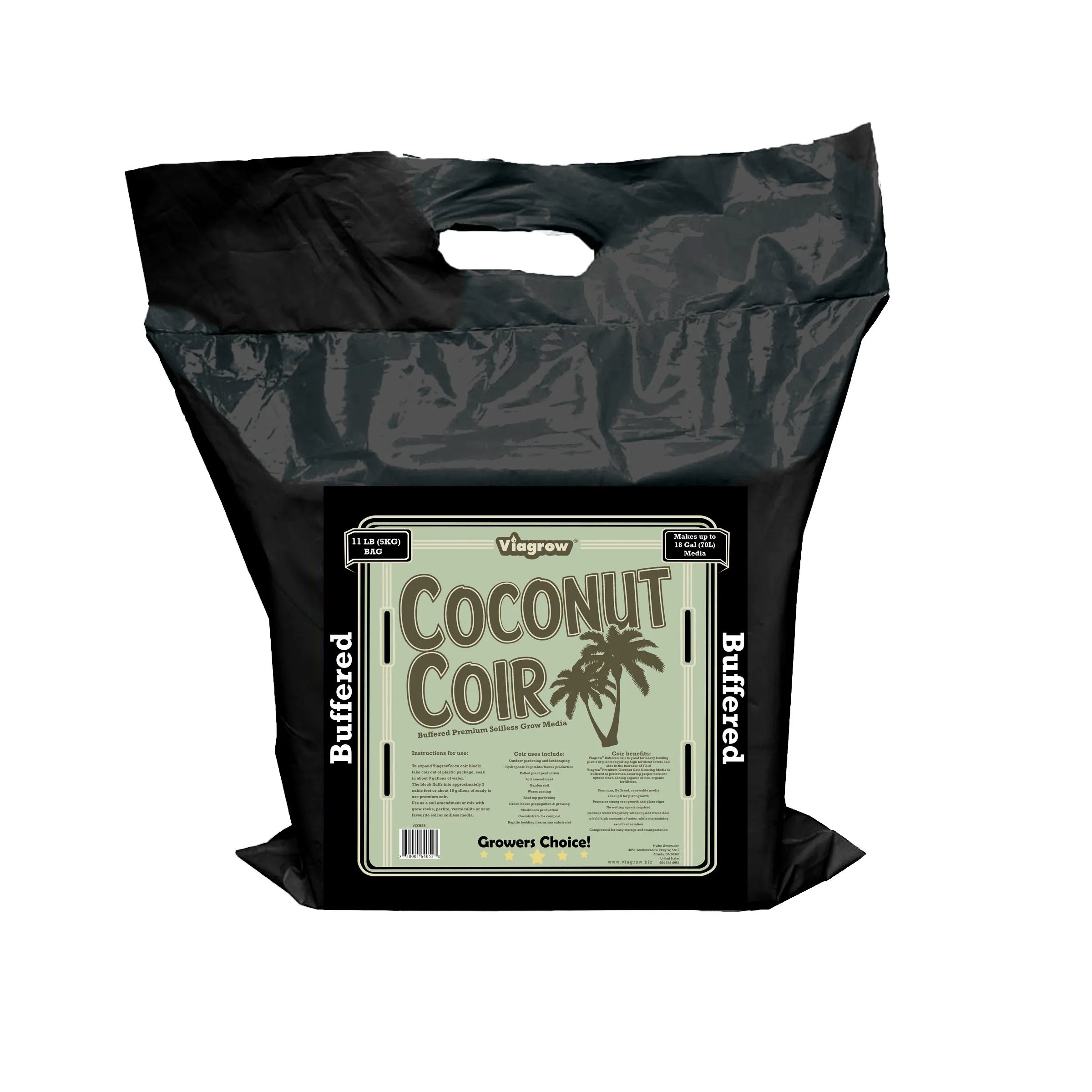 Viagrow 5KG (11LB) Buffered Coconut Coir Compressed Premium Grow Media (Pallet of 200)