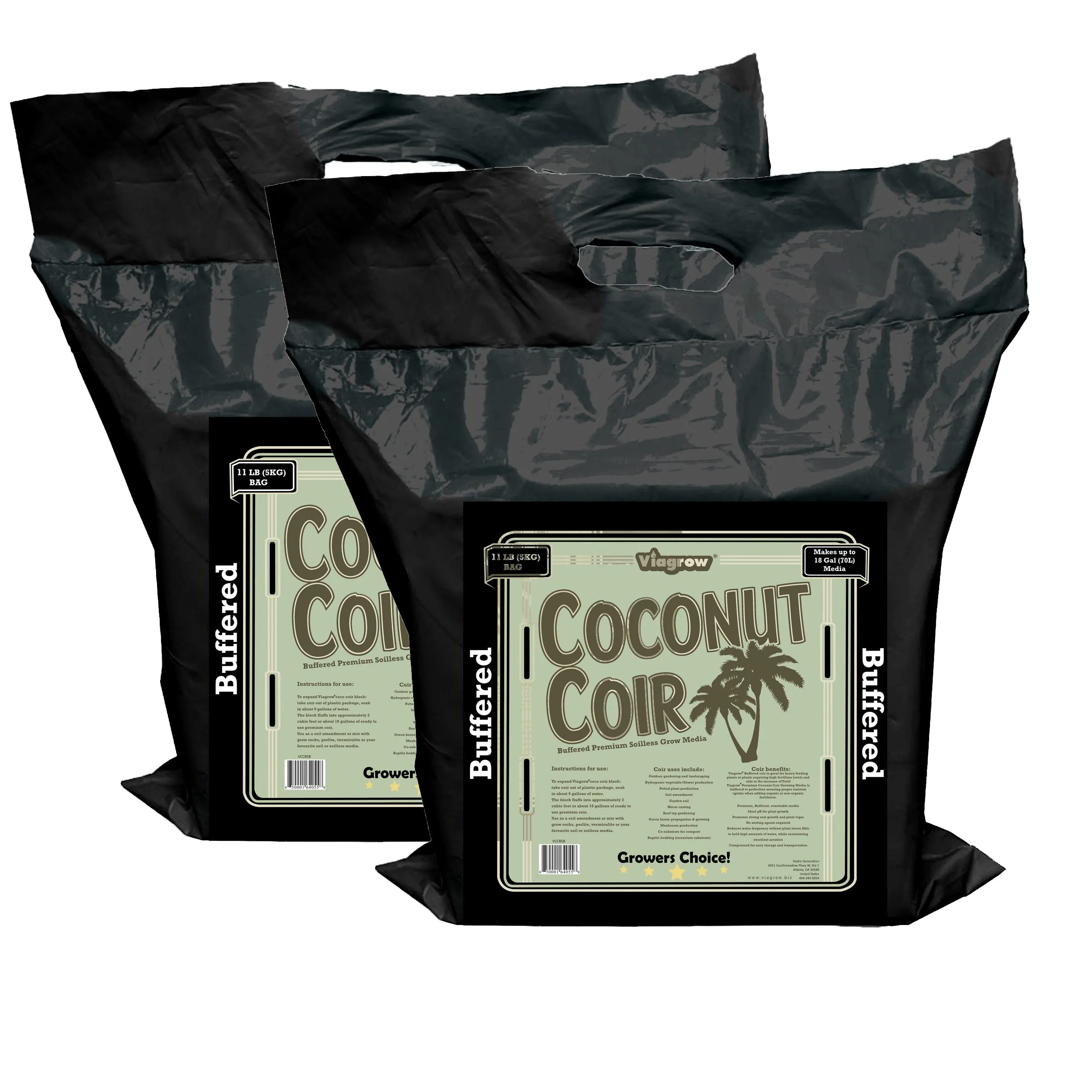 Viagrow 5KG (11LB) Buffered Coconut Coir Compressed Premium Grow Media