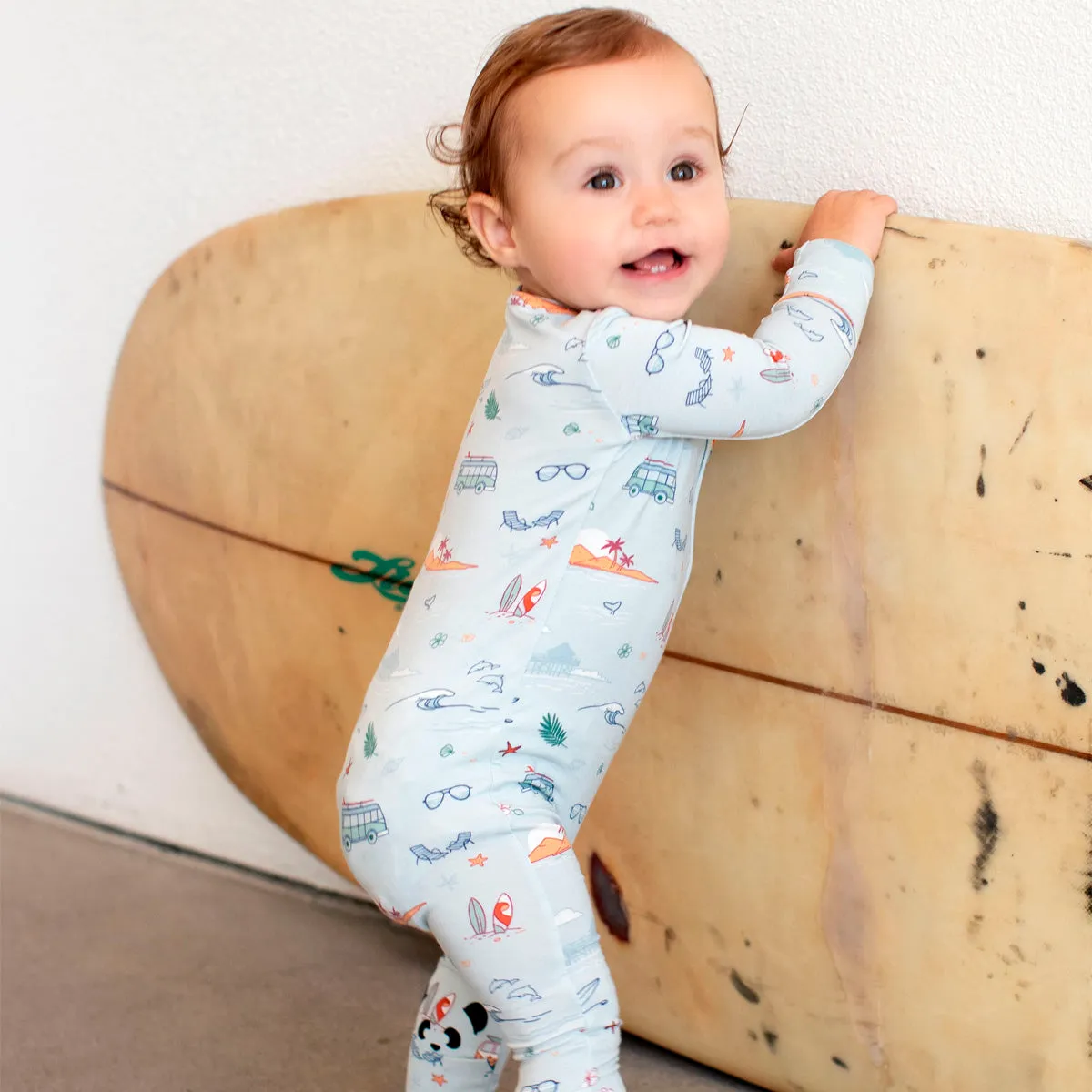 Vintage Surf Bamboo Convertible Footie