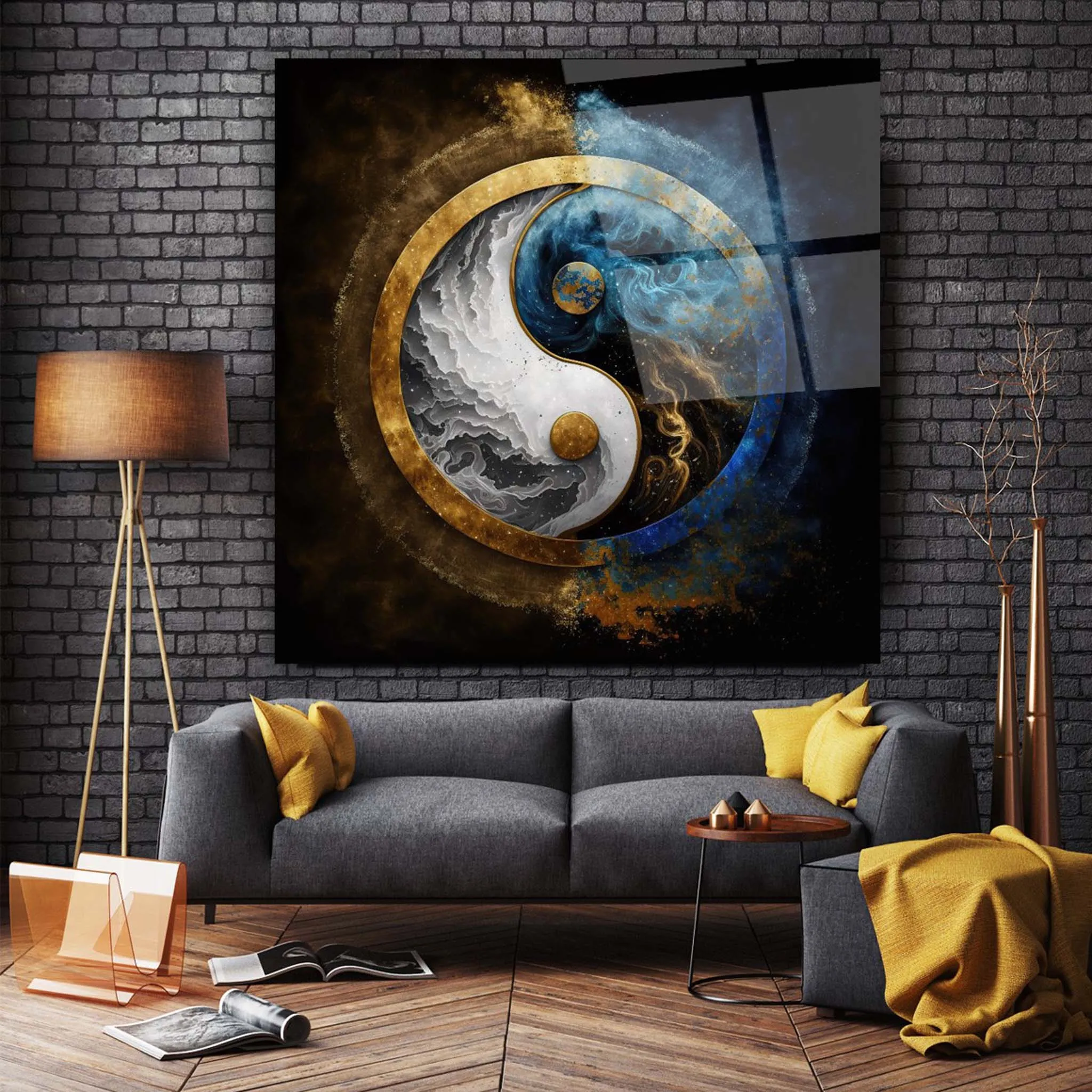 Ying Yang Glass Wall Art